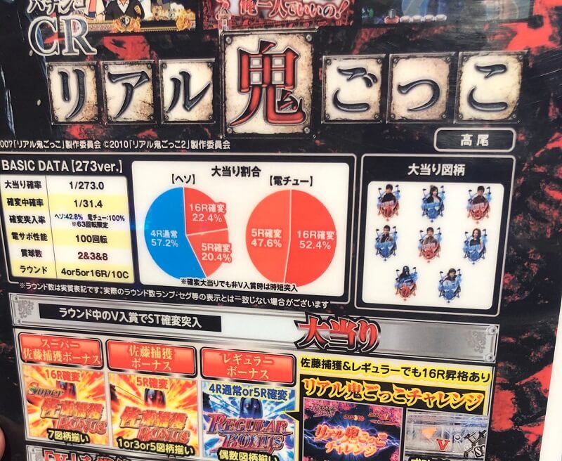 CRリアル鬼ごっこ 273verのスペック・仕様