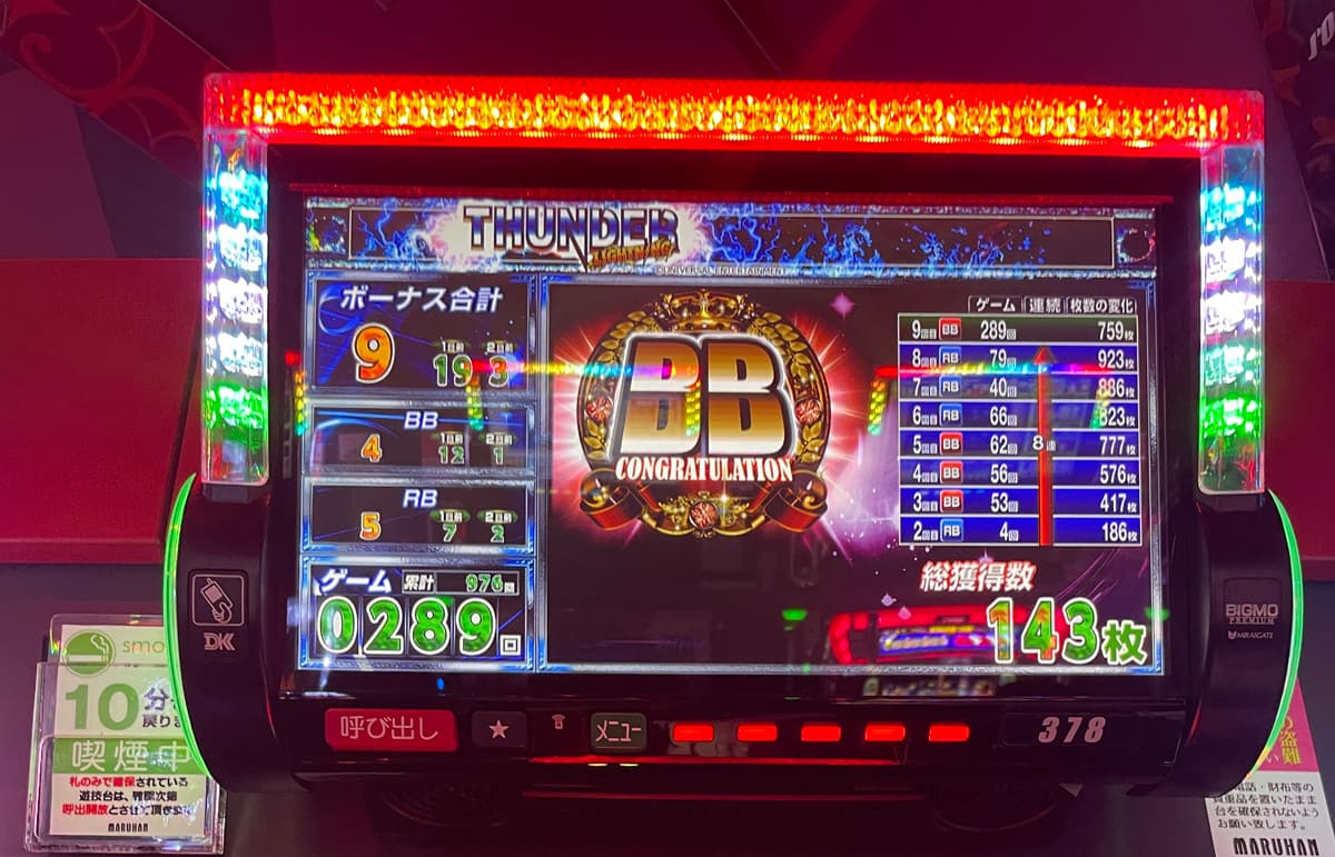 275G→289G、赤７BIG